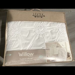 Levtex Baby Willow Crib Bed Set ,White,5 Piece